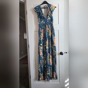O'Neill Blue Floral Maxi Dress